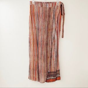 Anthropology Wide Leg Ankle Crop Pants